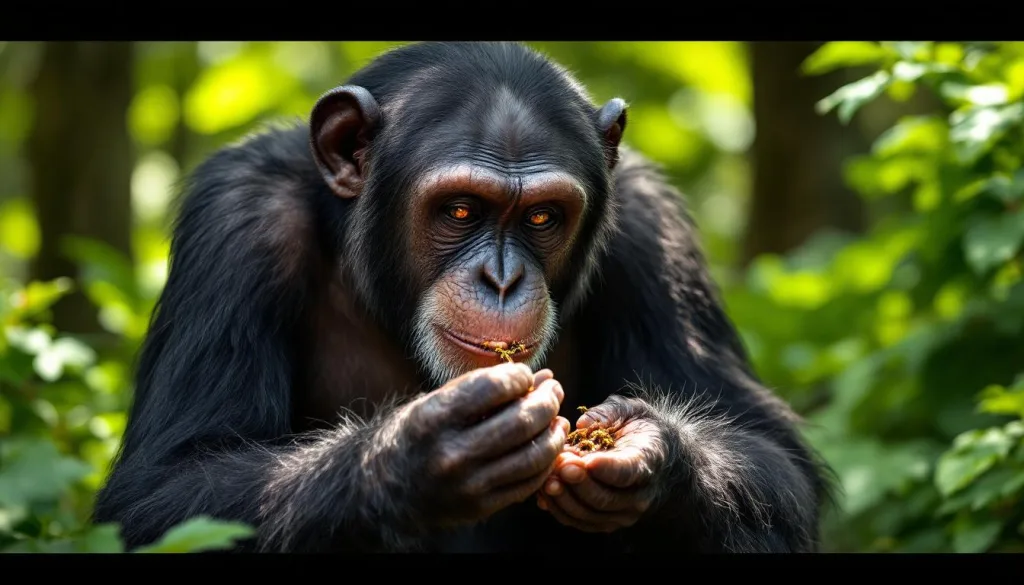 גלה מדוע שימפנזים מורחים חרקים על הפצעים שלהם ואיך התנהגות זו עוזרת להם בטיפול ובמניעת זיהומים בטבע.